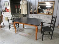 Black top table with 2 chairs