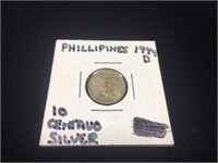 1944D Philippines Silver 10 Centavo
