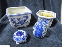 4 pcs blue/white home decor