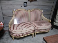 Vintage French provencial settee (two chairs)