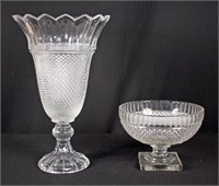 Shannon Leaded Crystal Tiara Vase and Center Bowl
