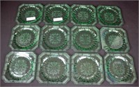 12 Jeannette Adam Green 7.75" Salad Plates