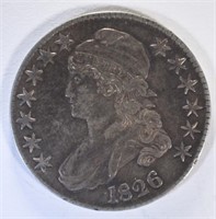 1826 CAPPED BUST HALF DOLLAR, AU