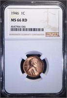 1946 LINCOLN CENT NGC MS 66 RD