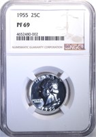 1955 WASHINGTON QTR NGC PF69