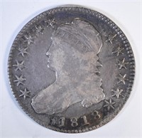 1818 CAPPED BUST HALF DOLLAR, VF+