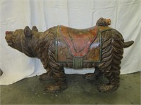 Antique Hand Carved Ornate Carousel Bear