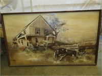 Giant Farm House Painting - Signed Carl Patterson