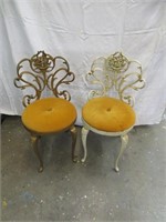 Pair of Cute Metal Vanity Chairs