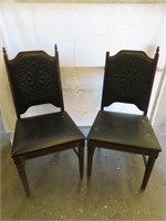 Pair of Vintage Pleather Chairs