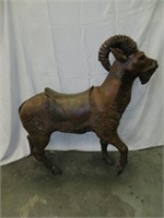 Antique Hand Carved Carousel Ram Mountain Goat
