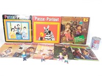 3 vinyles + 5 revues + 4 figurines Passe Partout