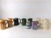 8 chopes en céramique - Ceramic beer tankards