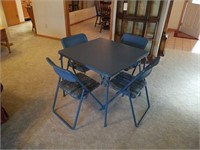 Blue Cosco card table with 4 chairs