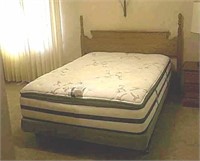 Full size bed w/ oak headboard
