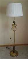 Brass floor lamp with glass insert