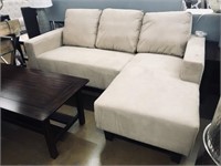 Microfiber Sectional in Natural Beige