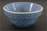 Small #4 Blue Stoneware Bowl (Crack) - Old