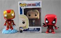 FUNKO Pop Deadpool Agent 13 and Iron Man Figures