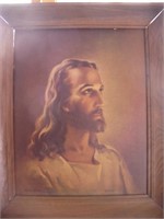 Vtg Framed Jesus Picture