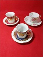 3 porcelain cup and saucers
