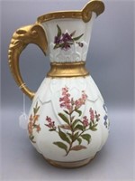 Large hand-painted porcelain pitcher