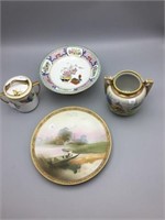 Lot 4 pieces Nippon porcelain