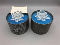 Pair Swarovski Crystal candle stands