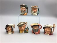 Lot of 6 Royal Doulton Toby mugs