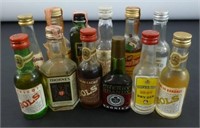 * 12 Vintage Miniature Liquor Bottles - Early