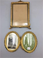 Lot of two antique metal picture frames
