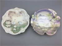 two hand painted deep bowls