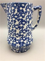 Blue and white Sponge ware pitcher
