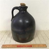 EARLY STONEWARE WHISKEY CROCK WITH SPOUT