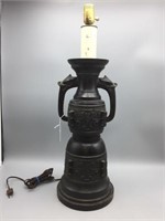 Japanese bronze table lamp