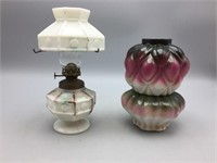 Lot of two miniature oil lamps