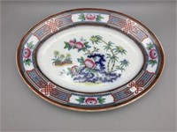 Colorful  antique polychrome ironstone platter