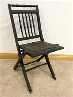 1800'S FOLDING SPINDAL BACK CHAIR