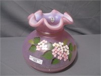 Fenton Painted blossoms dresser lamp w frosted