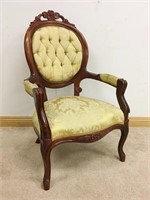 ORNATE ANTIQUE STYLE  ACCENT CHAIR- MINT