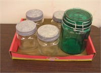 Vtg Glass Containers W/Lids