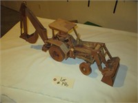 Wood Model Backhoe Tractor (Varnished)