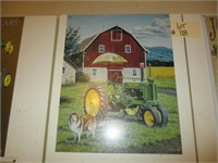 metal sign John Deere tractor - barn - Collie