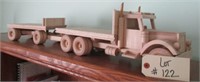 Wood Model Freight truck with trailer