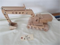 Wood Model Excavator with moving parts