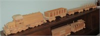 Wood Model train with (4) cars and caboose
