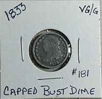 1833 Capped Bust Dime  VG / G