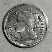 1868 Three-Cent Nickel  F