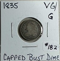 1835 Capped Bust Dime  VG / G