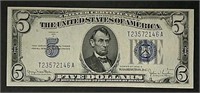 1934-D $5 Silver Certificate   Wide I  CU